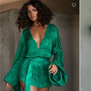 Jade green Harlequin dress